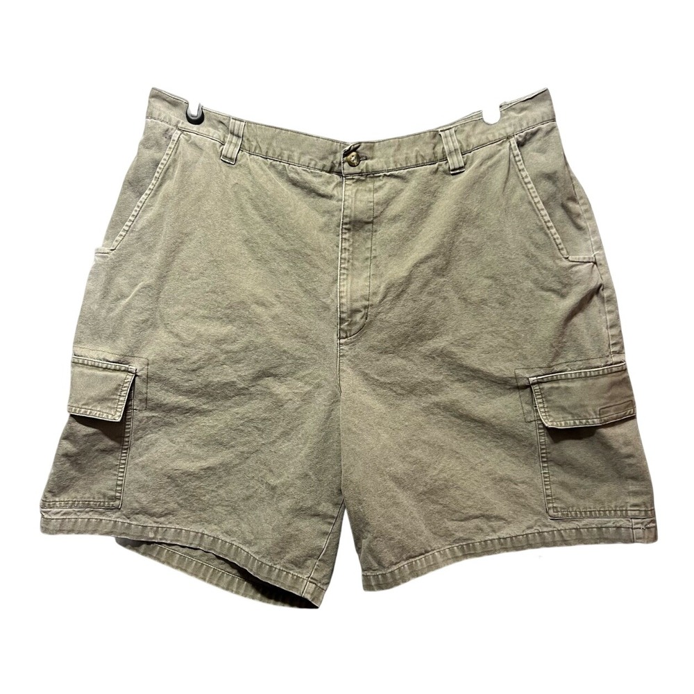 John Ashford Mens Olive Green Cotton Canvas Cargo Shorts Size‎ 40 Utility Rugged